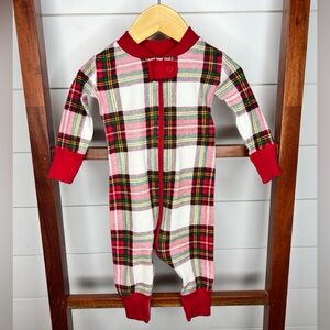 Hanna Andersson Red Plaid Baby Footie